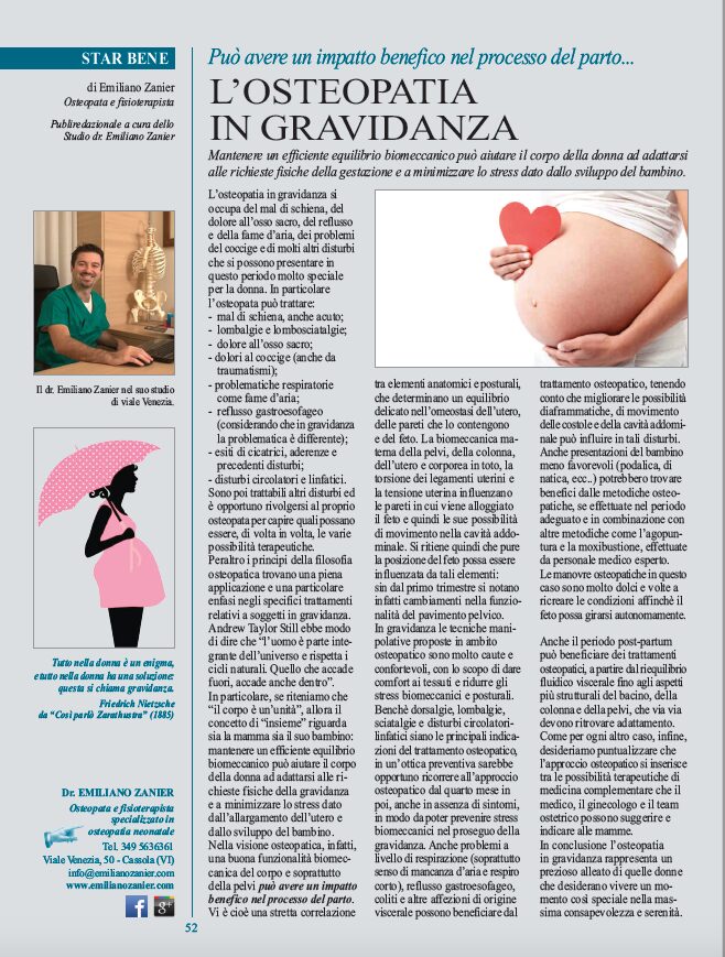 L'osteopatia in gravidanza